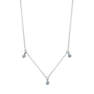 Silver Trio Blue Topaz Necklace