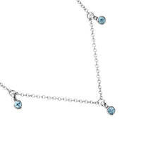 Silver Trio Blue Topaz Necklace