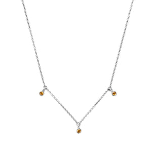 Silver Trio Citrine Necklace