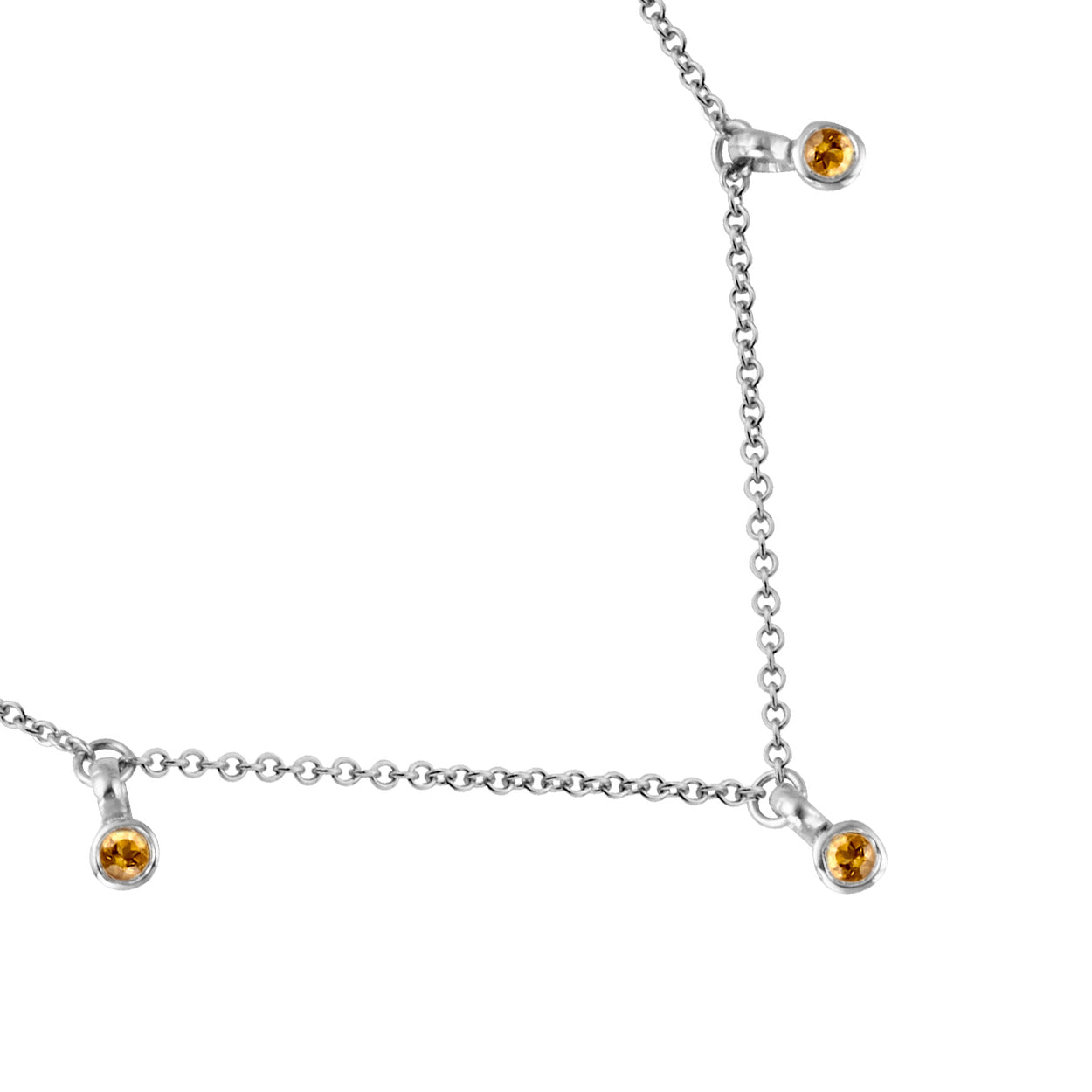 Silver Trio Citrine Necklace