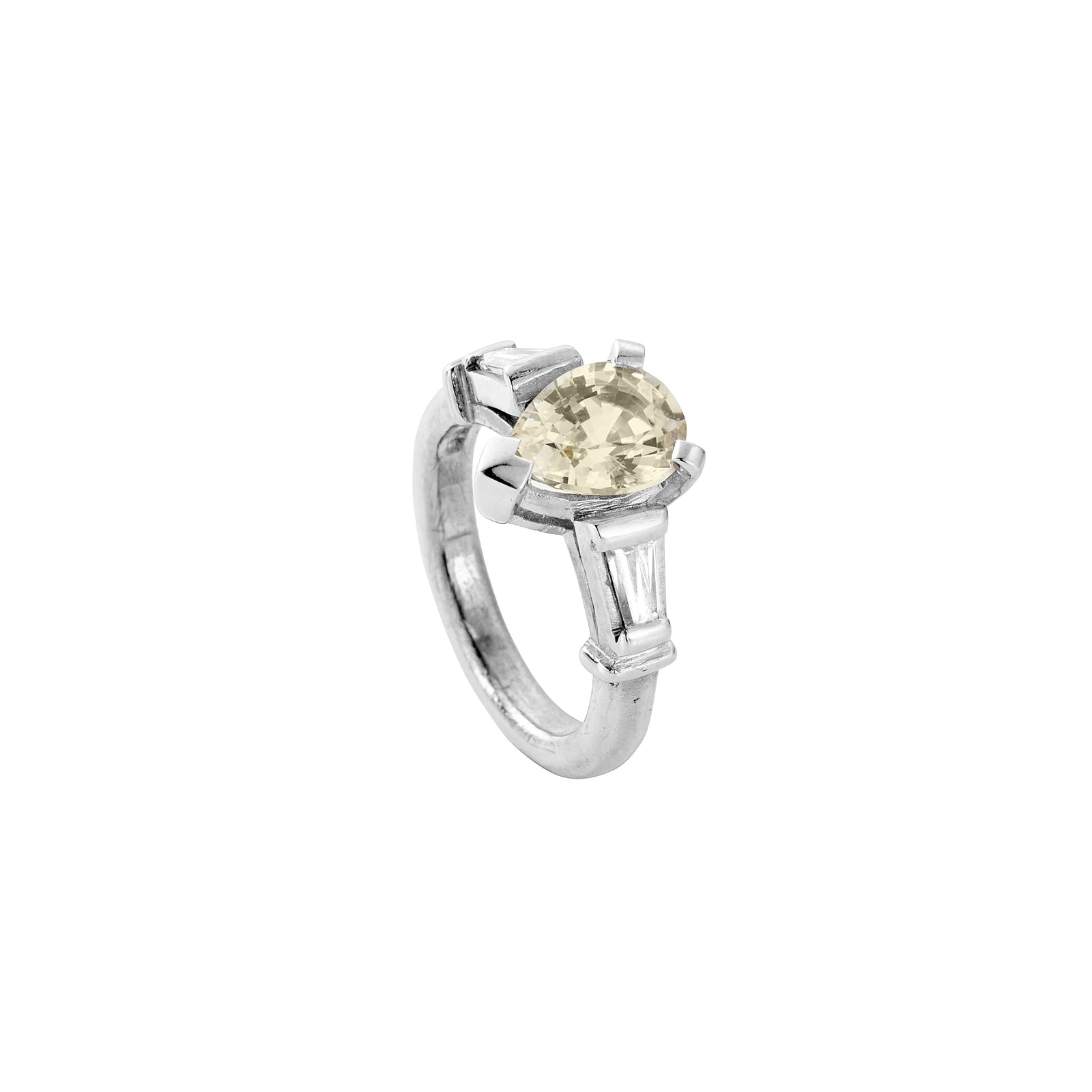 SOLANA White Gold Yellow Sapphire & Diamond Ring