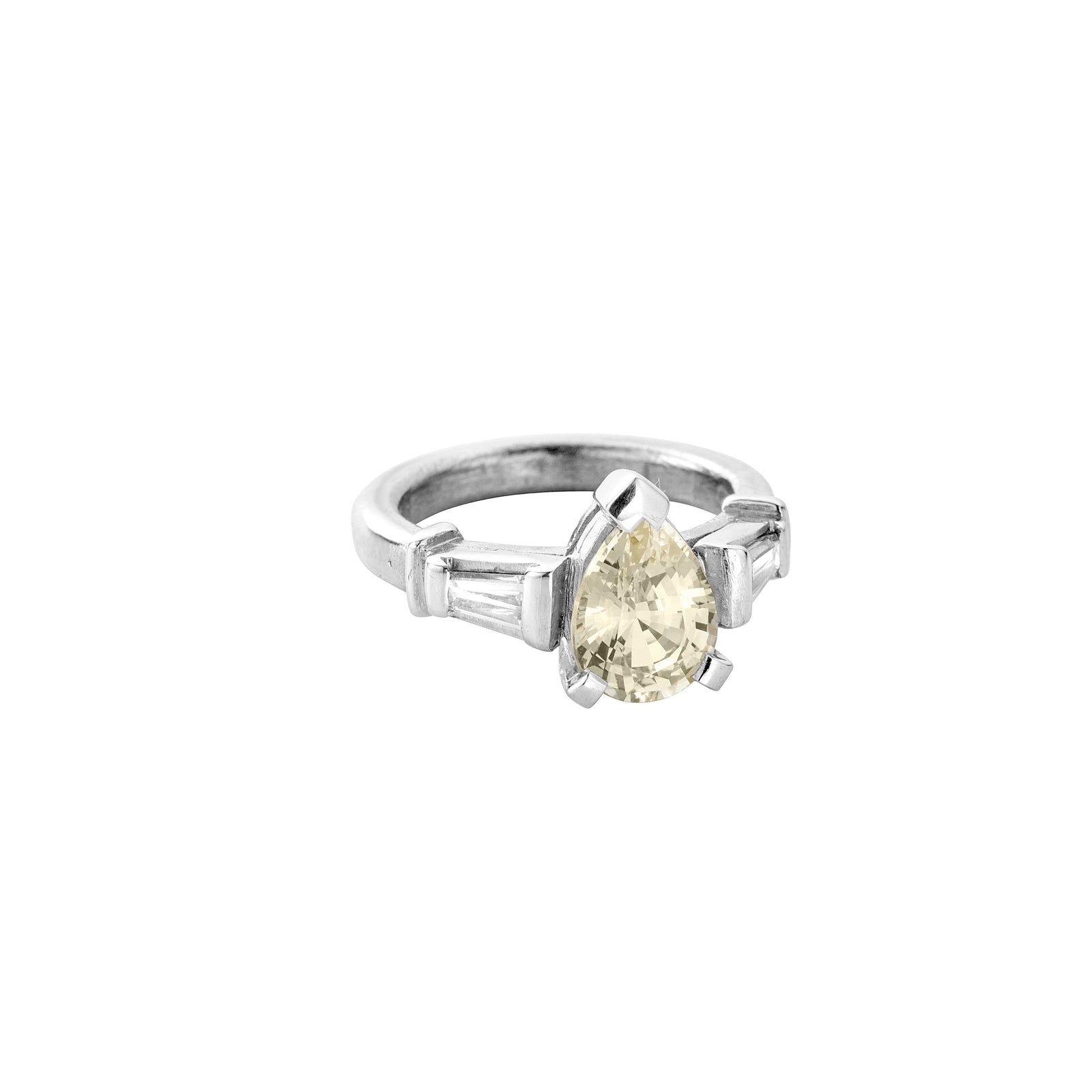 SOLANA White Gold Yellow Sapphire & Diamond Ring