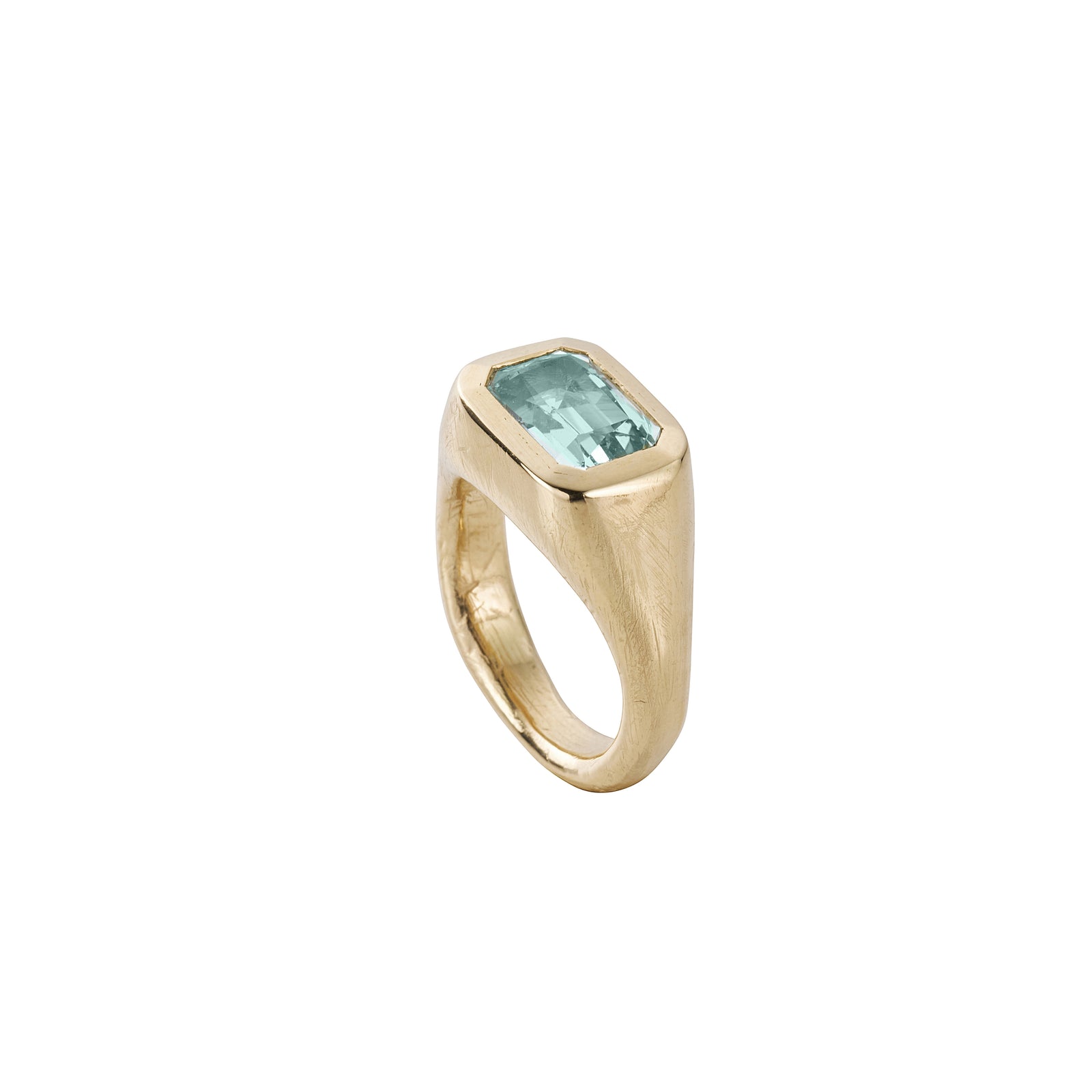 SORA Gold Zimbaqua Aquamarine Ring