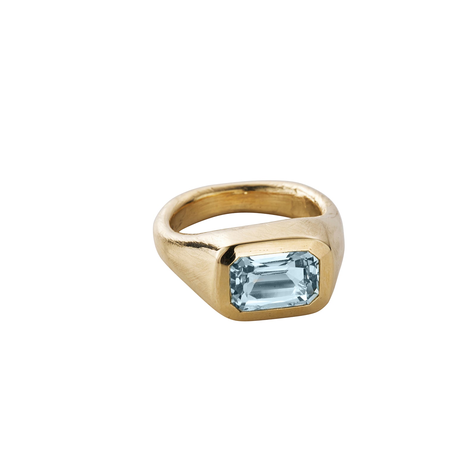 SORA Gold Zimbaqua Aquamarine Ring