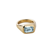 SORA Gold Zimbaqua Aquamarine Ring