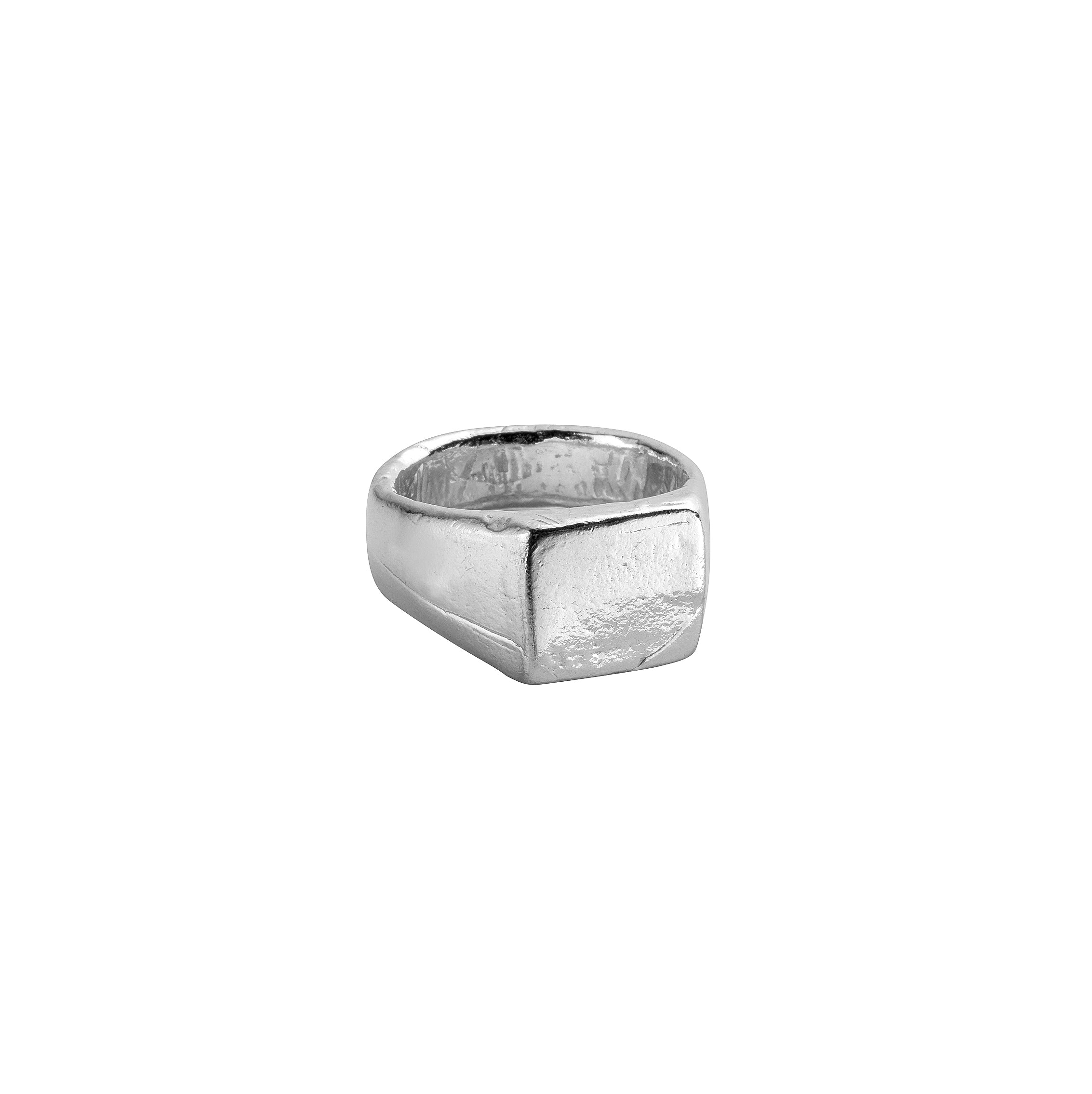 Mens silver square 2025 signet ring