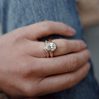 'The Story' 9ct Gold Oval 2ct Lab Grown Diamond Bezel Engagement Ring