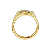 Gold Diamond Star Sweetheart Signet Ring