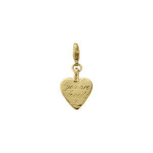 Gold Medium You Are Loved Lobster Charm