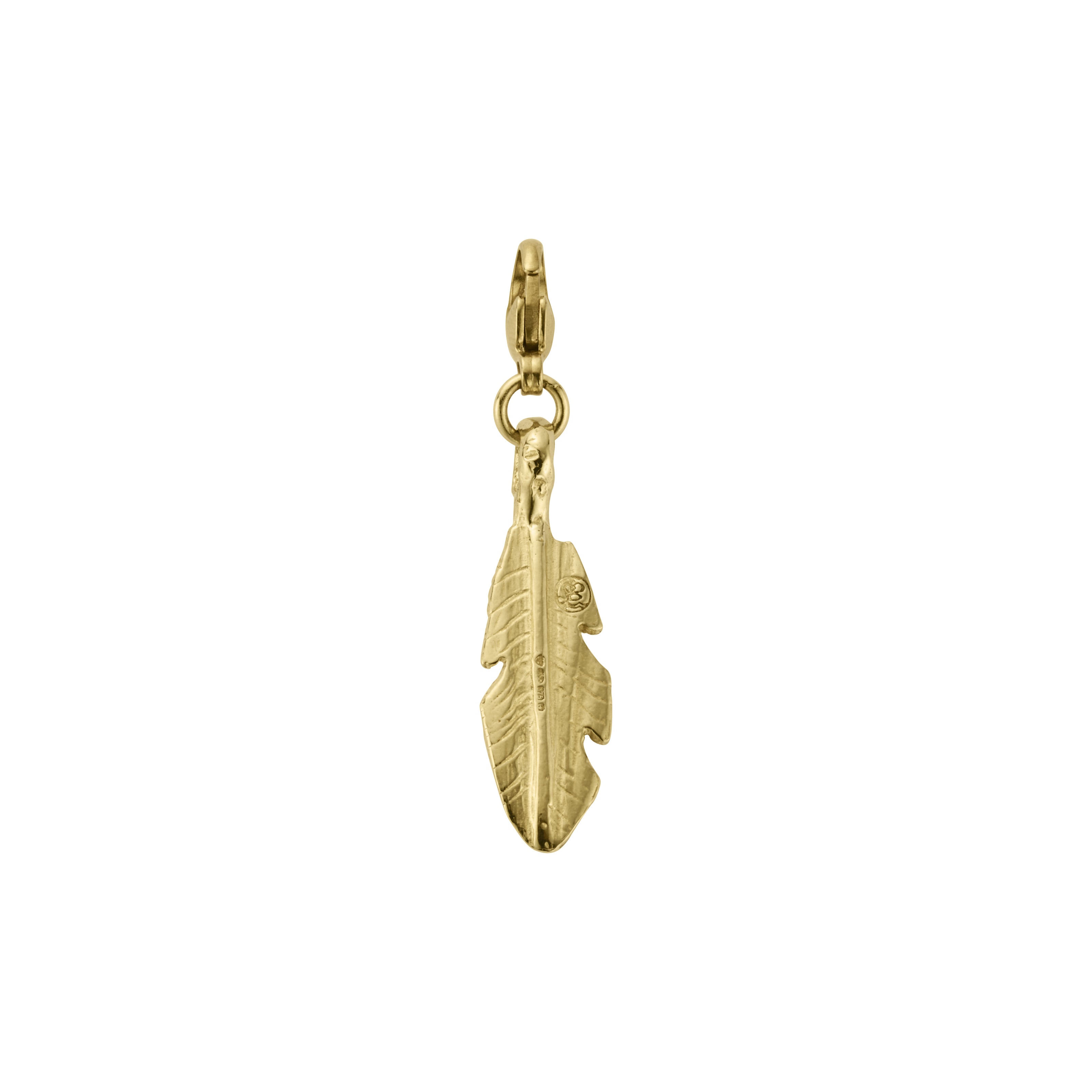 Gold Medium Feather Lobster Charm