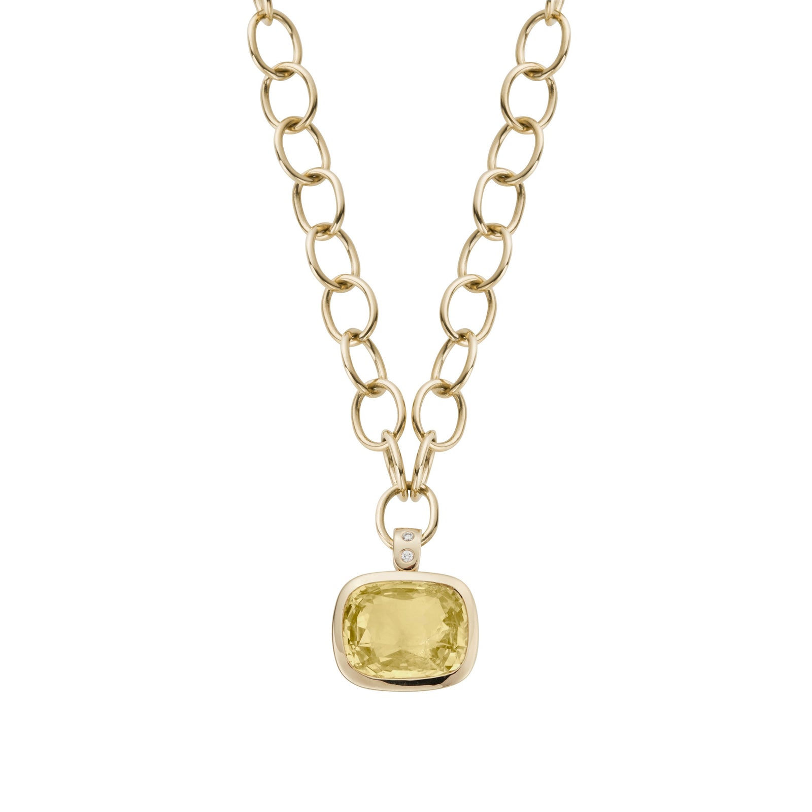 SUNNA Gold Yellow Sapphire & Diamond Necklace