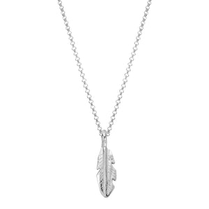 Silver Medium Feather Necklace