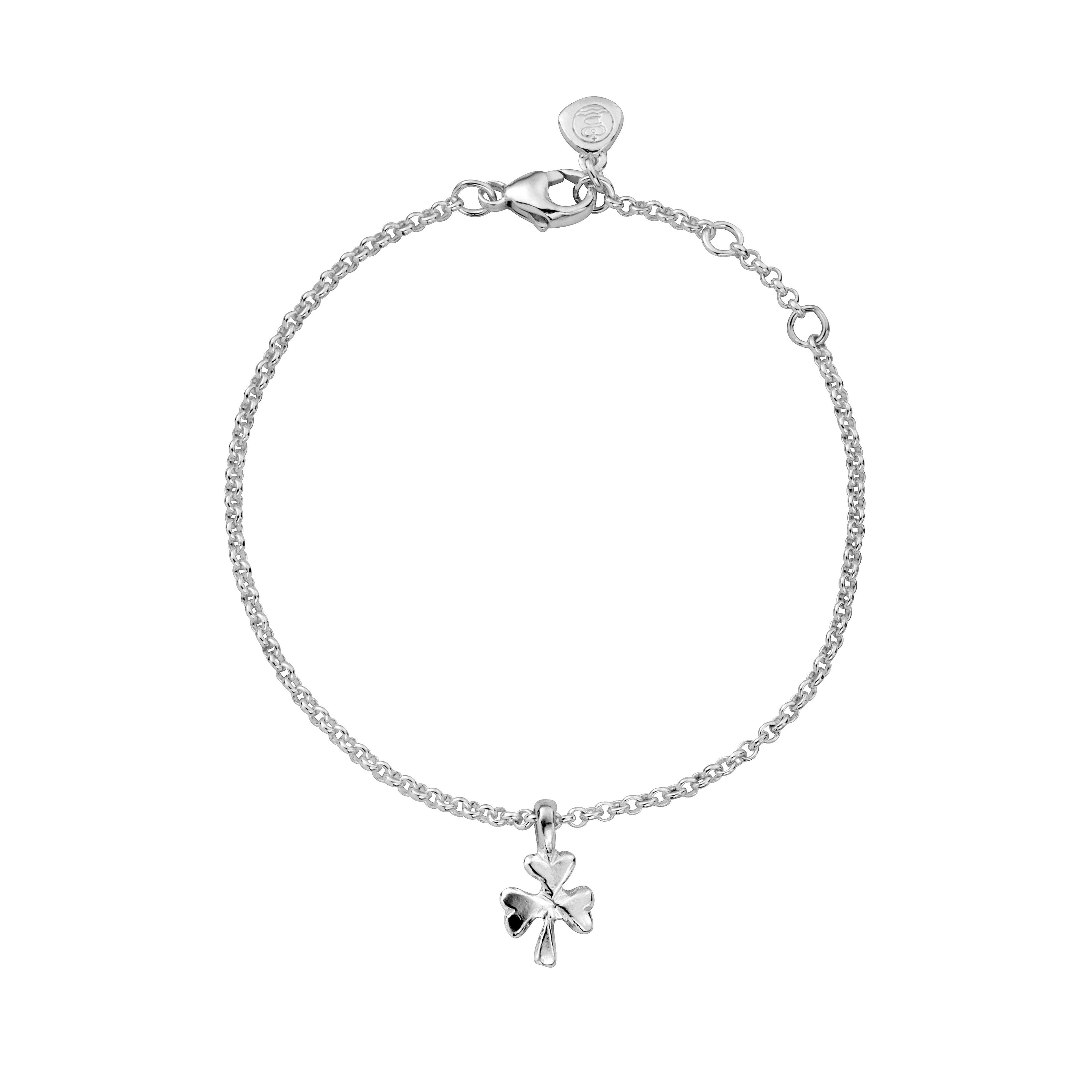 Silver Baby Shamrock Chain Bracelet
