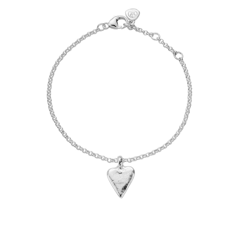 Mini Heart Chain Silver Bracelet