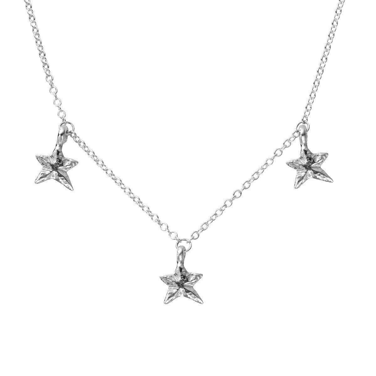 Silver Trio Mini Star Necklace