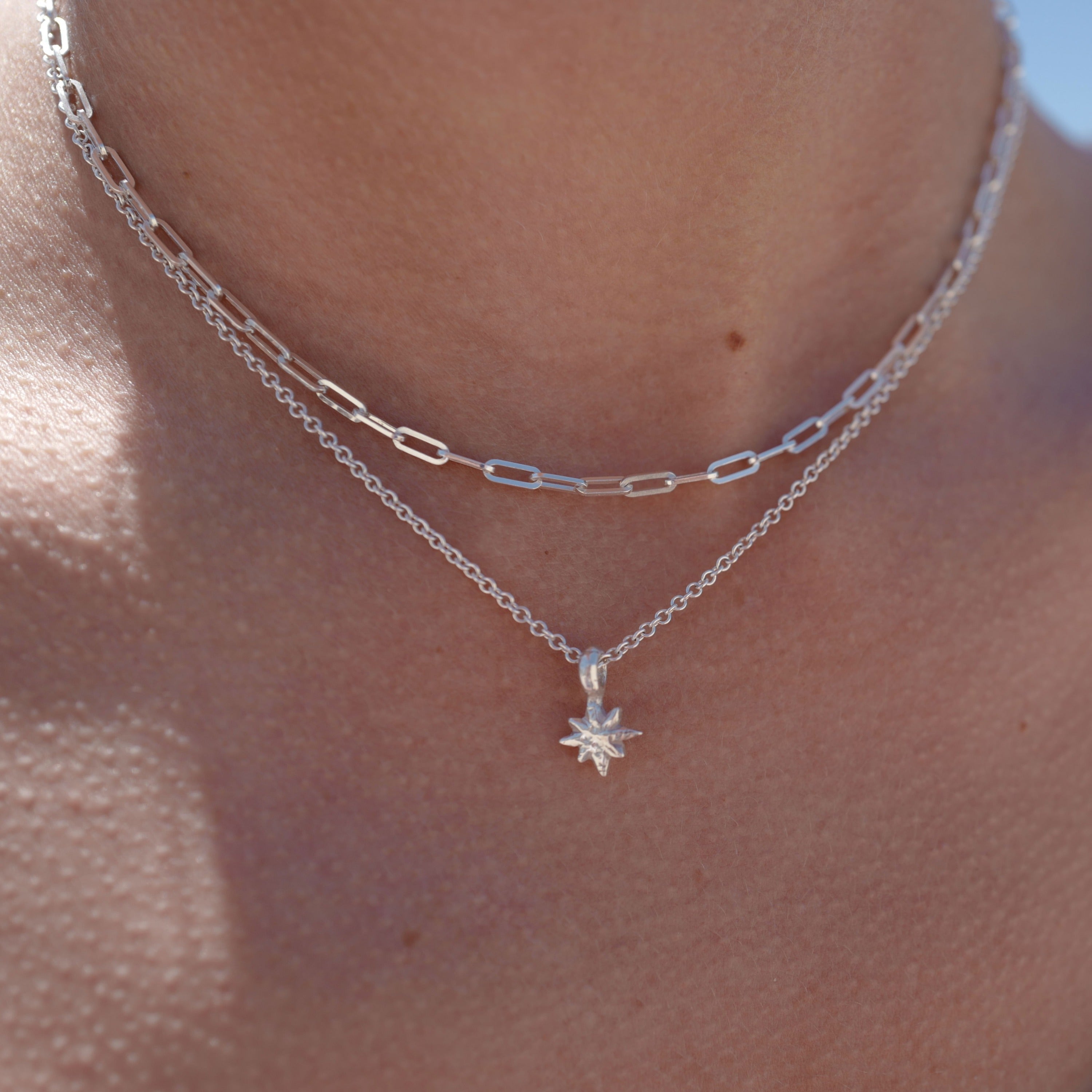 Silver Tiny Trace Chain Necklace