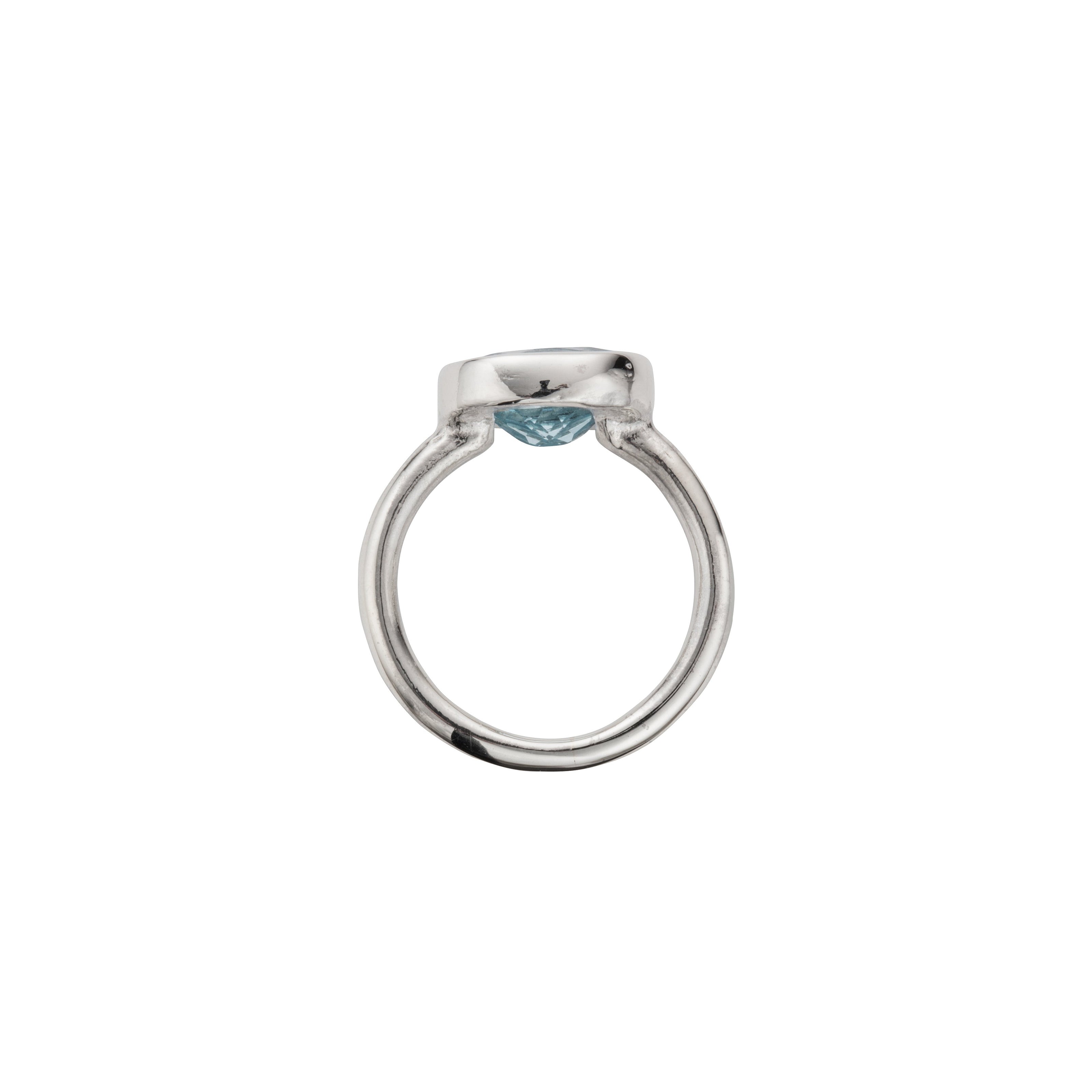 Silver Blue Topaz Baby Treasure Ring