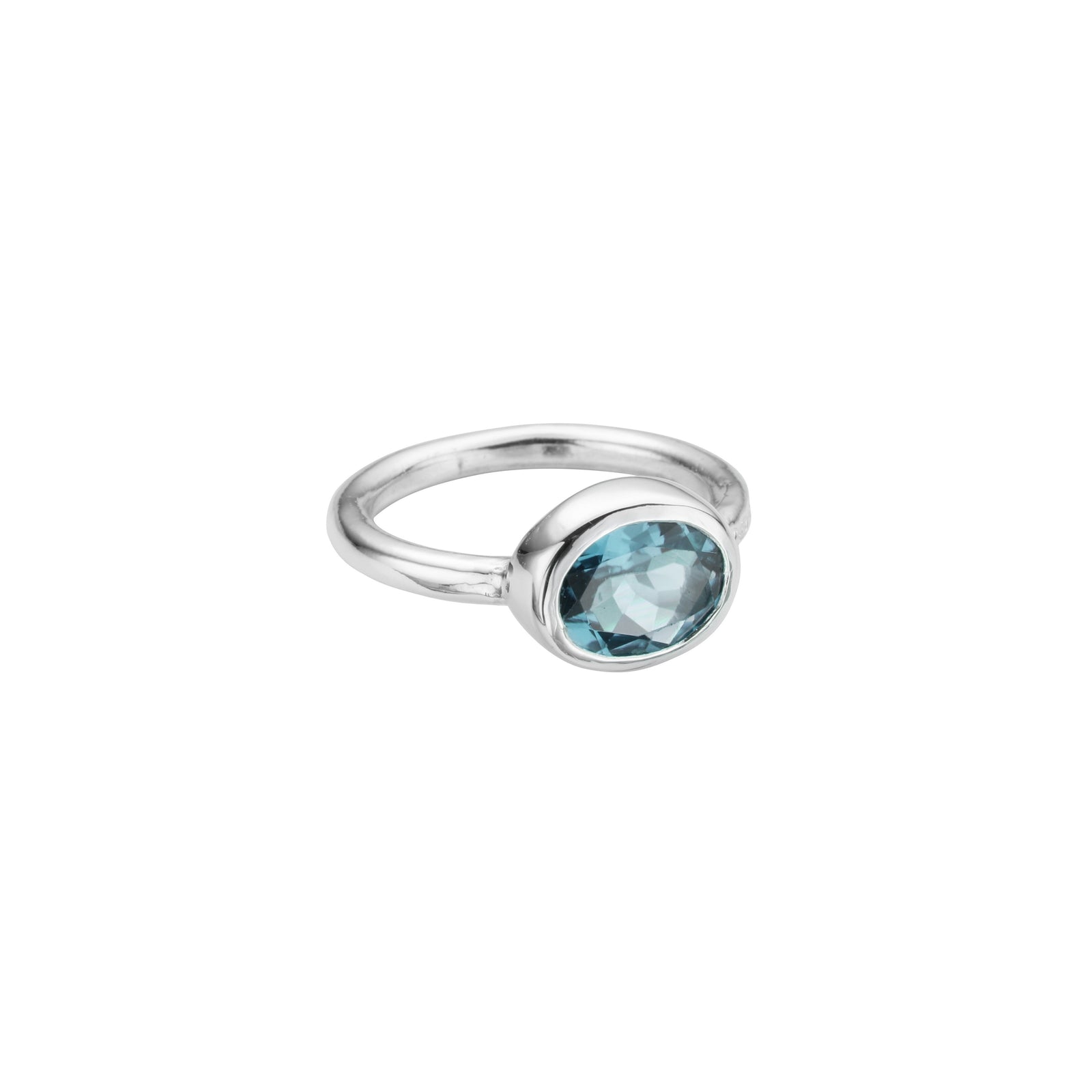 Silver Blue Topaz Baby Treasure Ring