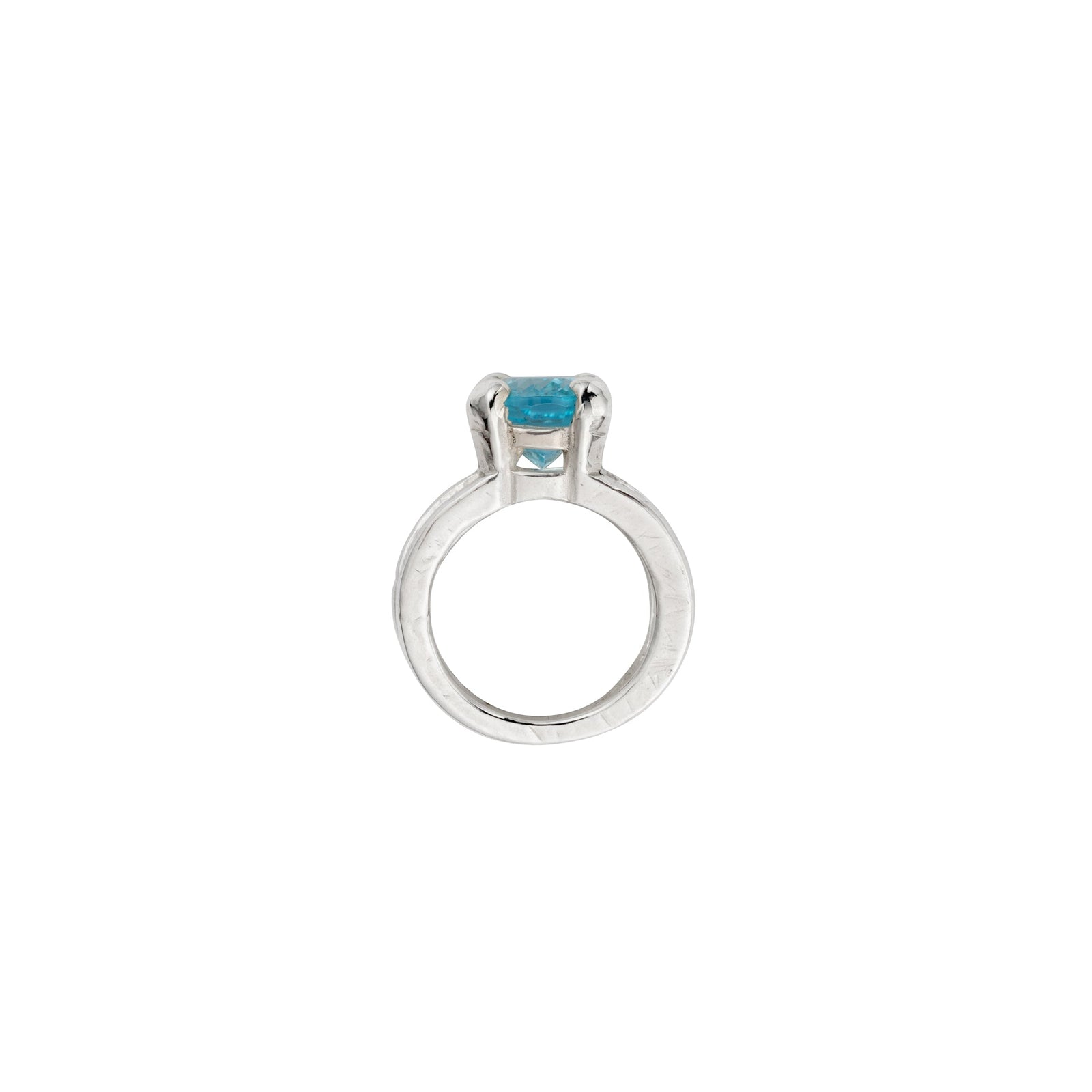 Silver Blue Topaz Maxi Claw Ring