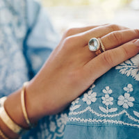 Silver Blue Topaz Treasure Ring