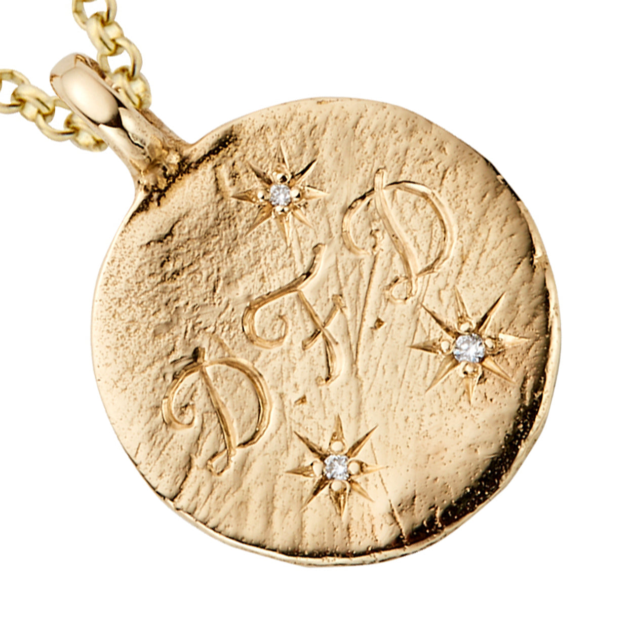 Gold Trio Diamond Midnight Moon Necklace