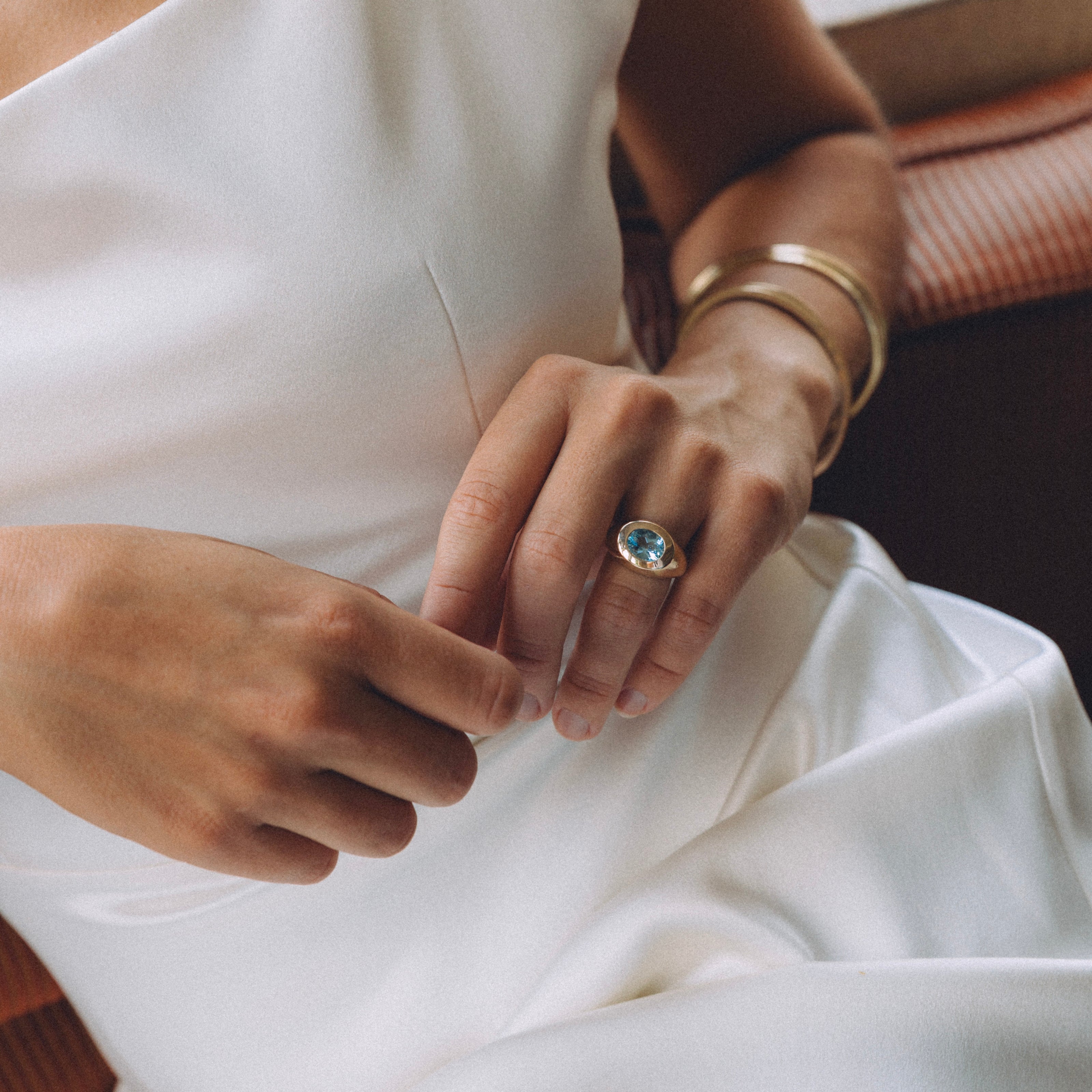 GALENE Gold Zimbaqua Aquamarine Ring