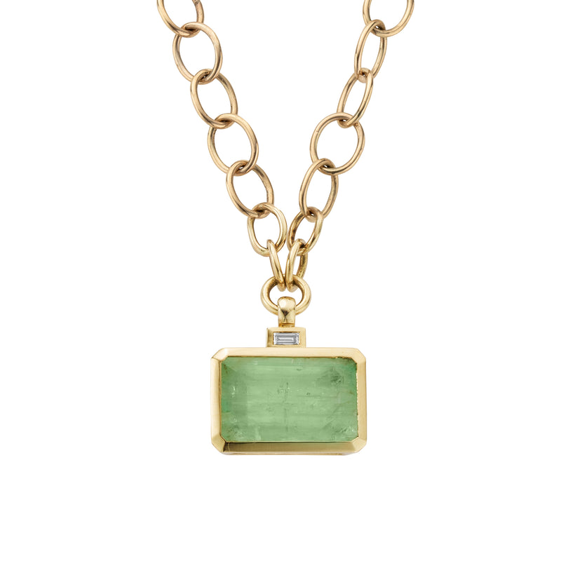 VEDIA Gold Emerald & Diamond Necklace