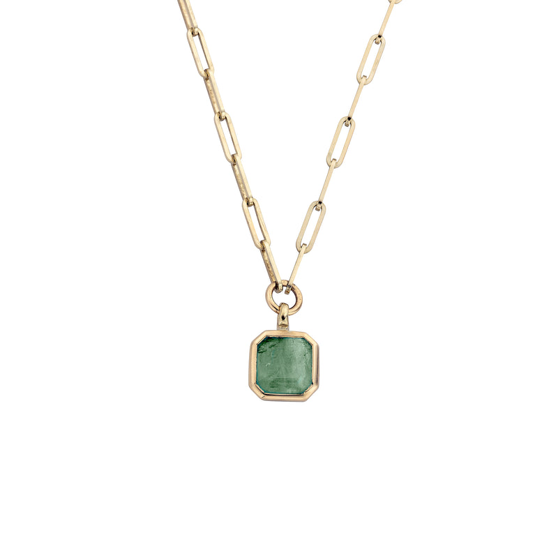 VIRIBUS Gold Emerald Trace Chain Necklace