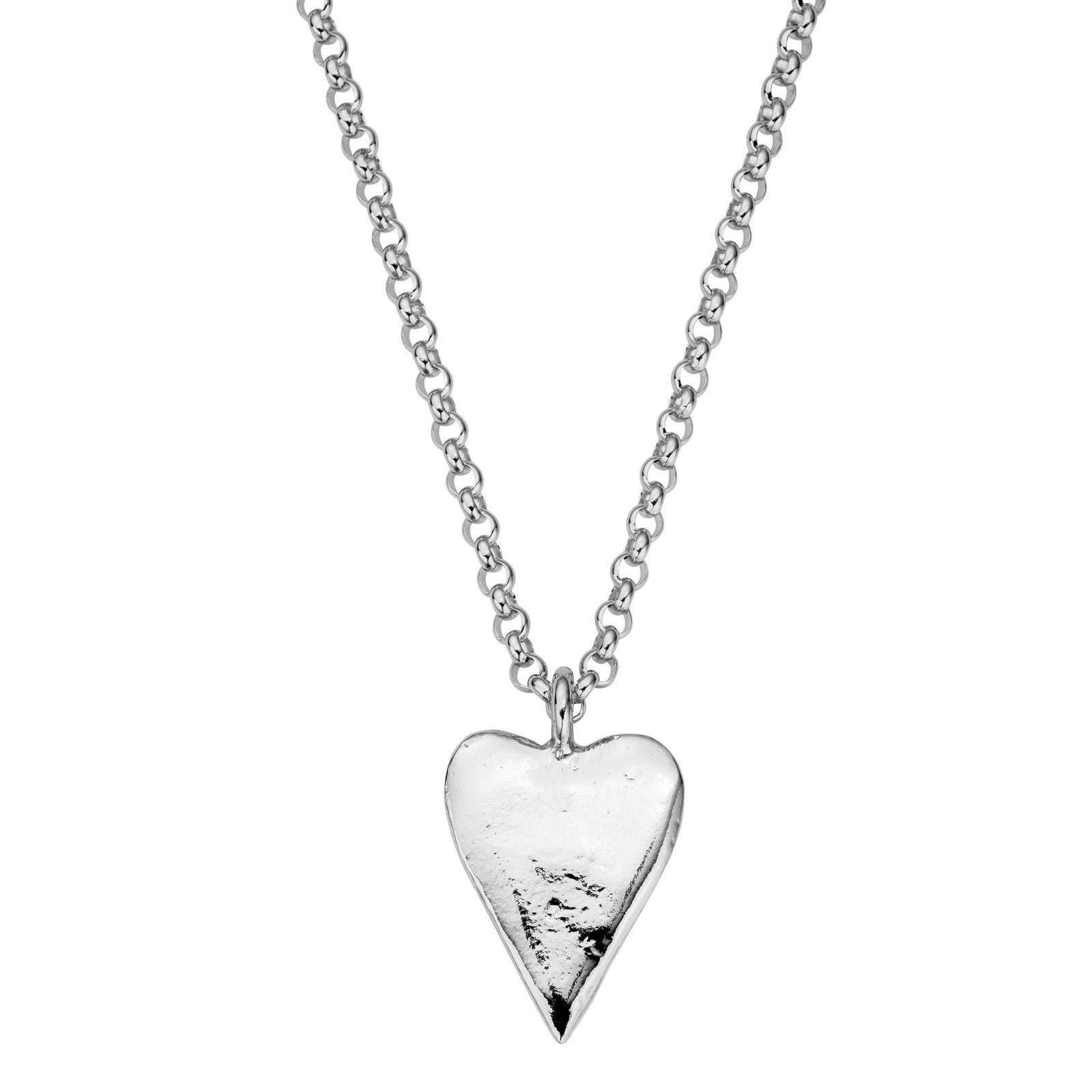 White Gold Maxi Heart Necklace