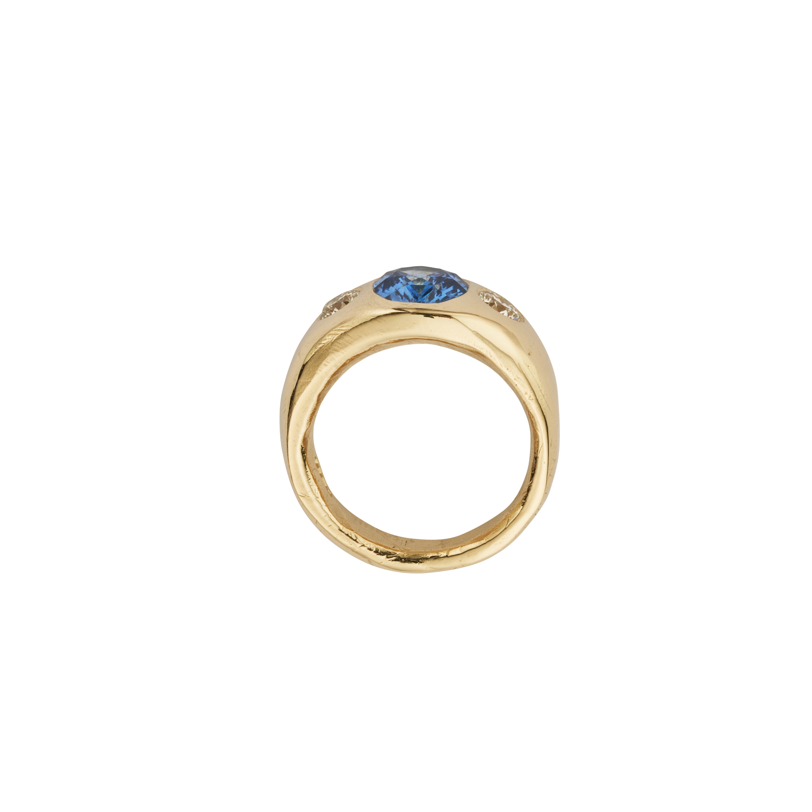 ZAINA Gold Blue Sapphire & Diamond Ring